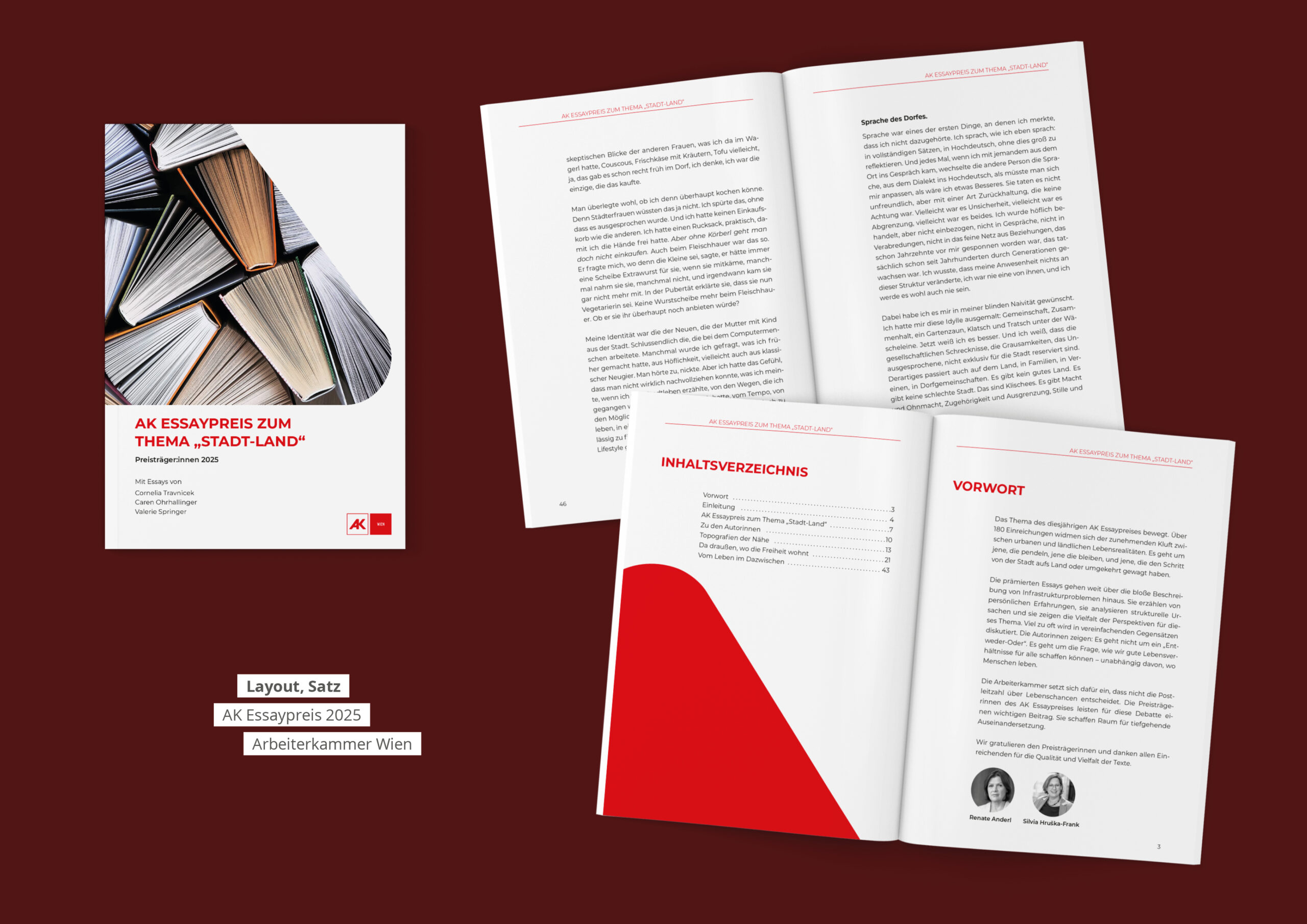 AK Wien, Arbeiterkammer Wien, Essaypreis, Layout, Satz